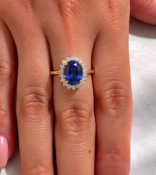 Anillo Zafiro y diamantes