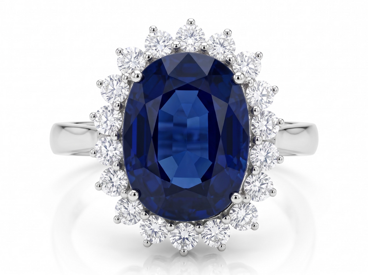 Anillo Zafiro con diamantes