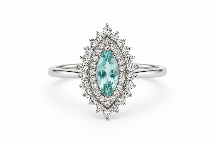 Anillo Marquisse Aguamarina