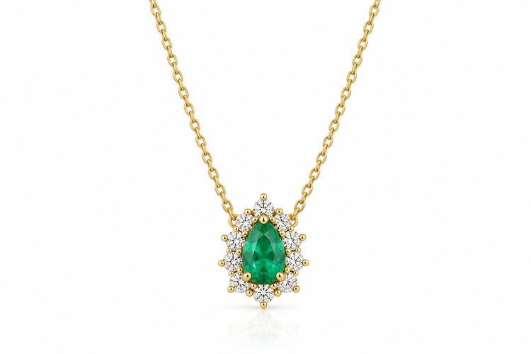 Collar Esmeralda Diamantes