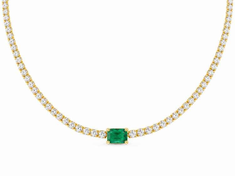 Tennis Necklace Diamantes Esmeralda