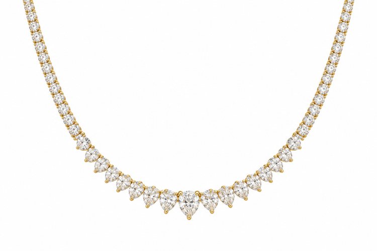 Tennis Necklace Riviera Diamantes 10 Ct