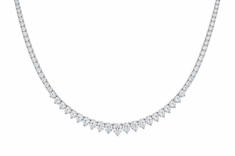 Tennis Necklace Riviera Diamantes 7 Ct