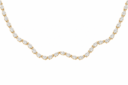 Tennis necklace pears wavy
