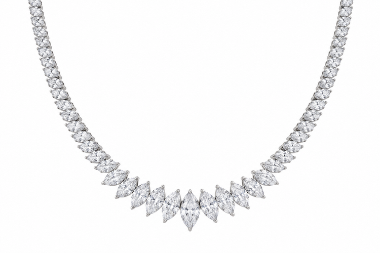Tennis Necklace Diamantes Marquise
