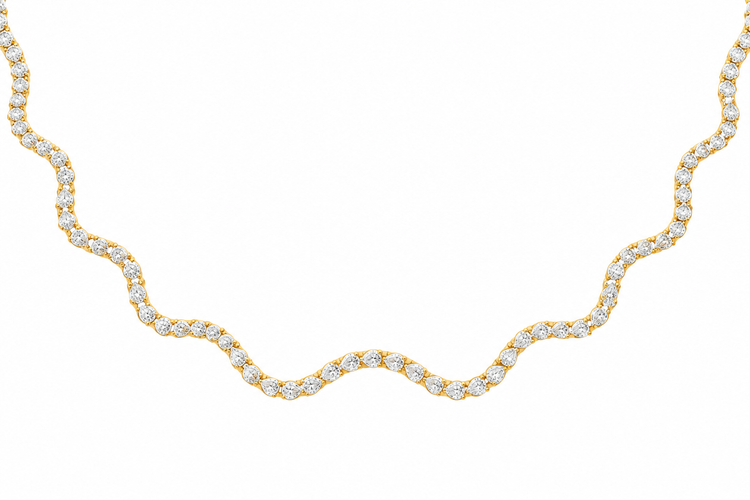 Tennis necklace wavy
