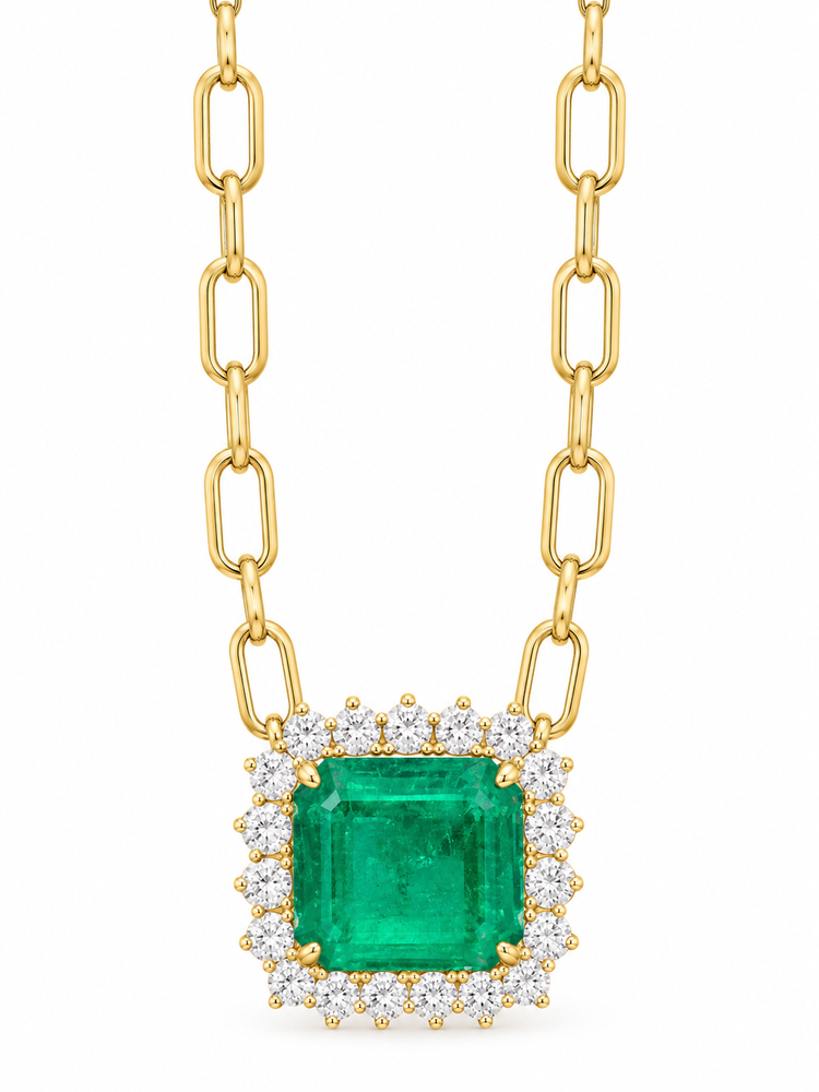 Collar Esmeralda Diamantes