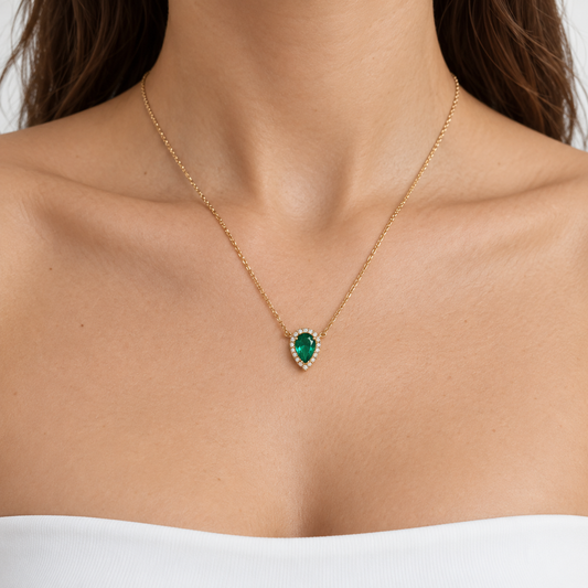 Collar diamante esmeralda