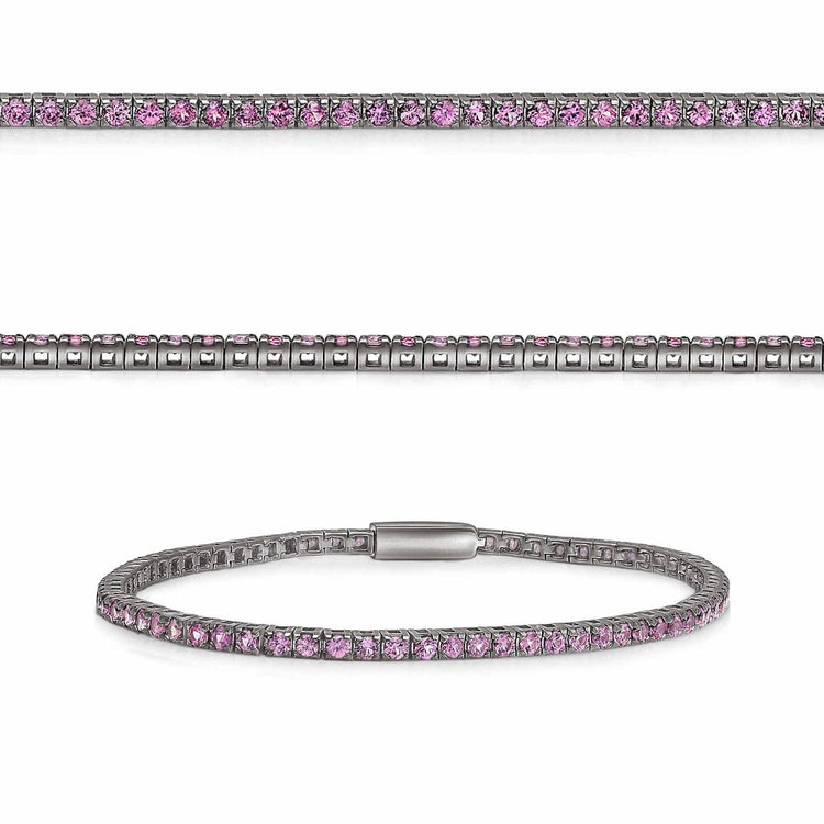 Round Pink Sapphire Bracelet