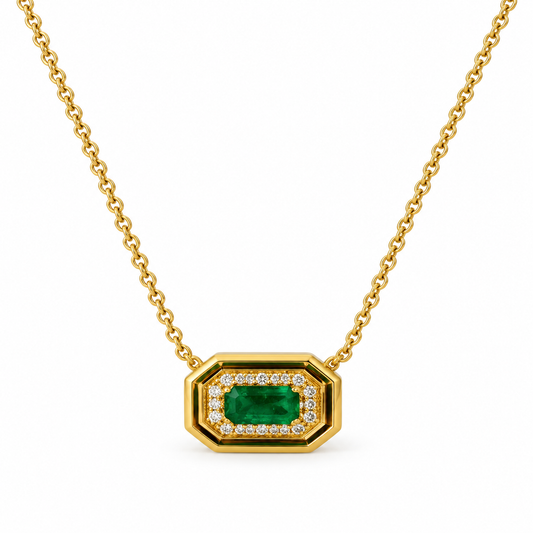 Collar emerald con diamantes