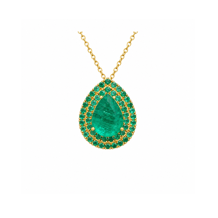 Collar Esmeralda Double Halo