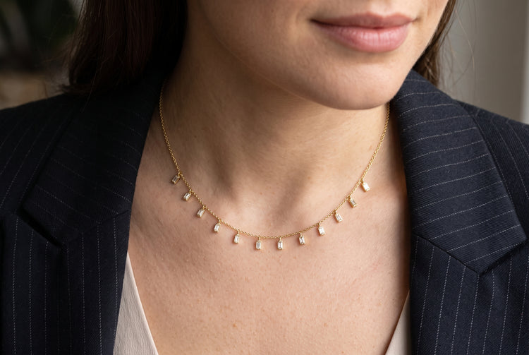 Collar Diamantes Colgantes