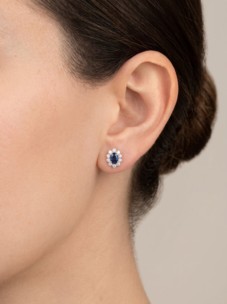 ARETES ZAFIROS Y DIAMANTES