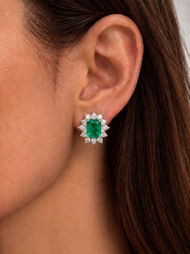 Aretes Esmeralda Diamantes