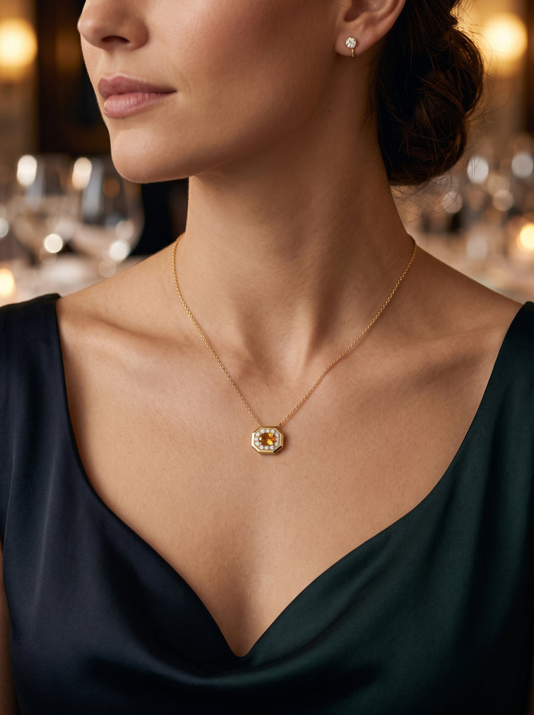 Collar Citrina Halo
