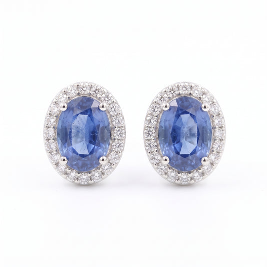 Aretes zafiros y diamantes