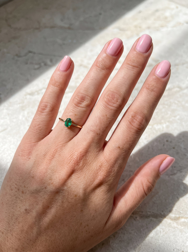 Anillo Esmeralda Oval