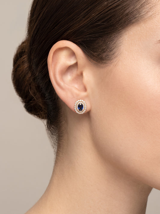 Aretes zafiros y diamantes