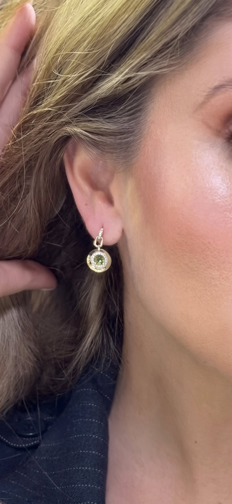 Aretes Peridoto y Diamantes