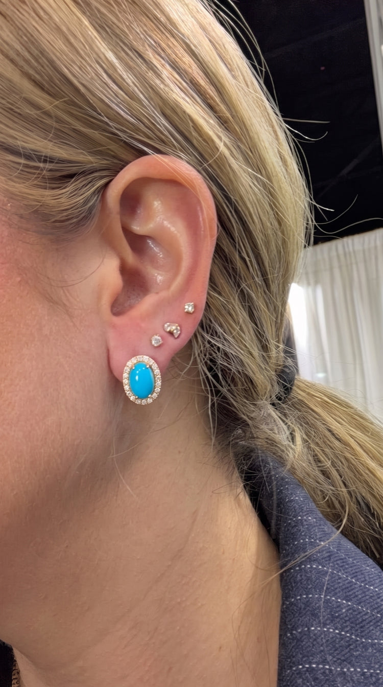 Aretes Turquesas Oval