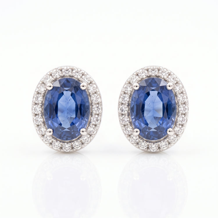 Aretes Zafiro y diamantes