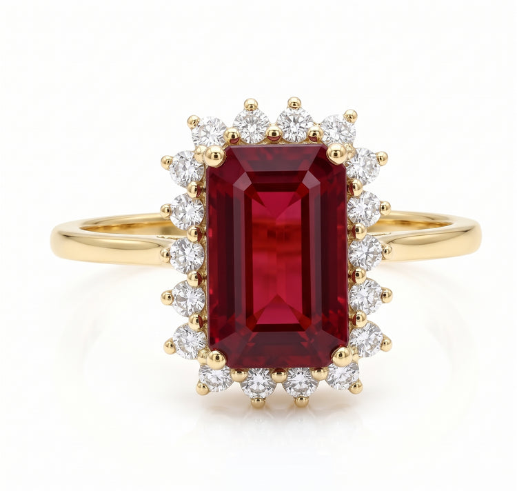 Anillo Rubí Halo
