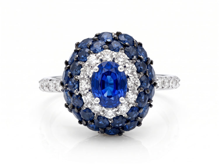 Anillo Zafiro Diamantes