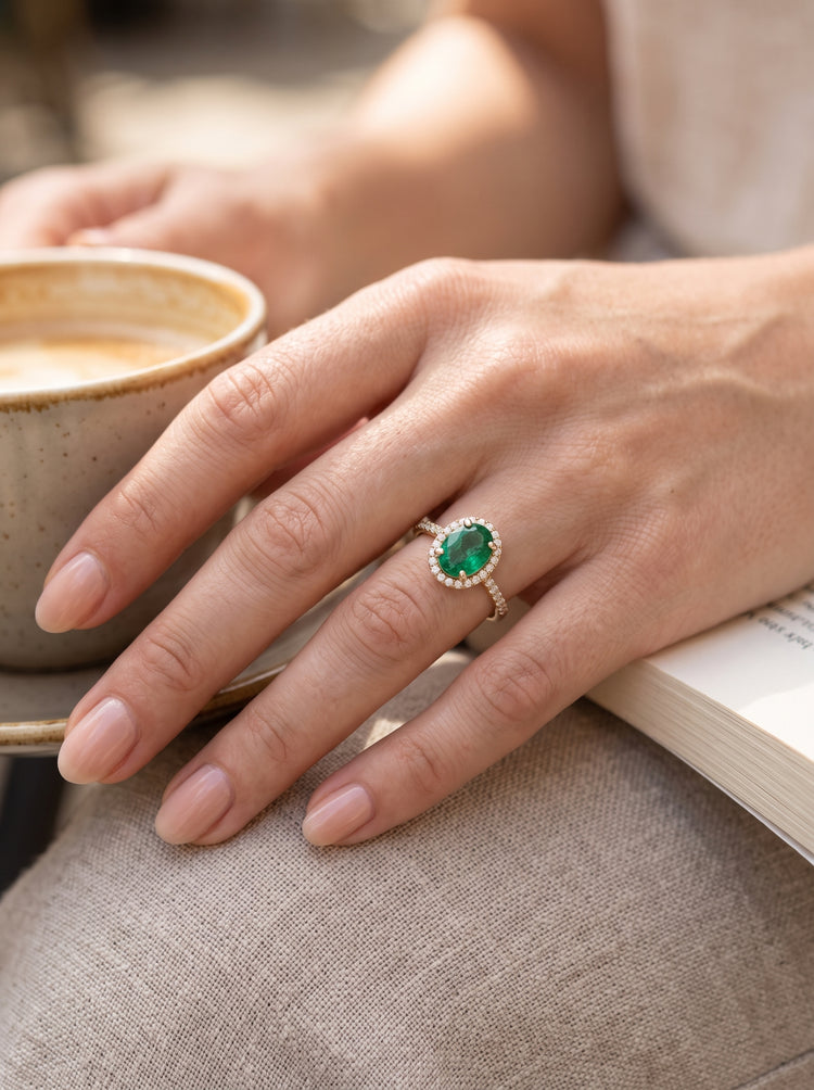 Anillo Esmeralda Halo