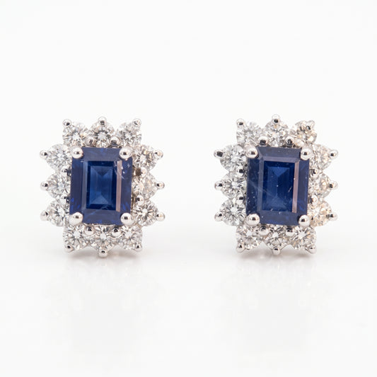 Aretes Zafiro y Diamantes