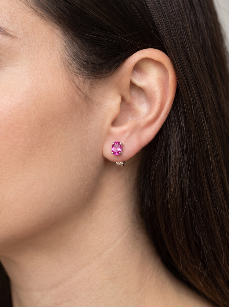 Aretes Zafiro Rosa Oval