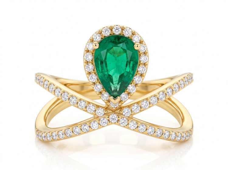 Anillo Esmeralda Pear