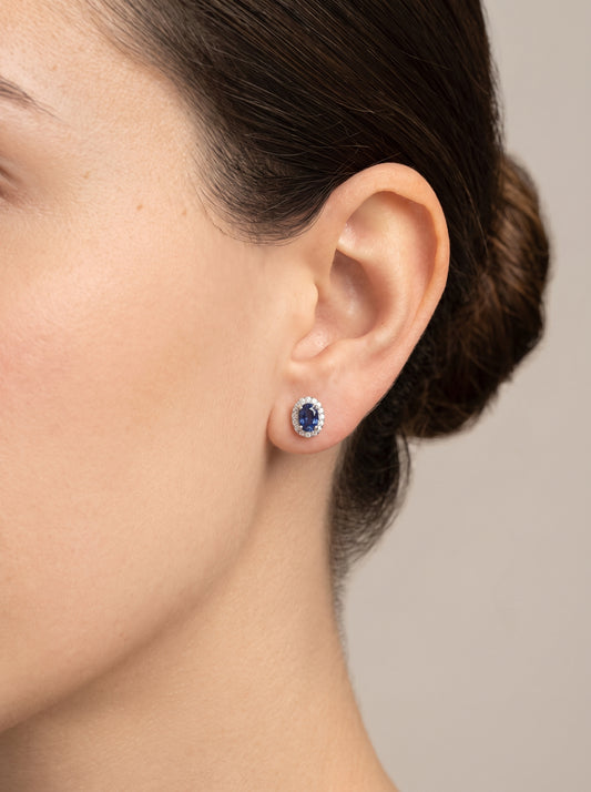 Aretes zafiros y diamantes
