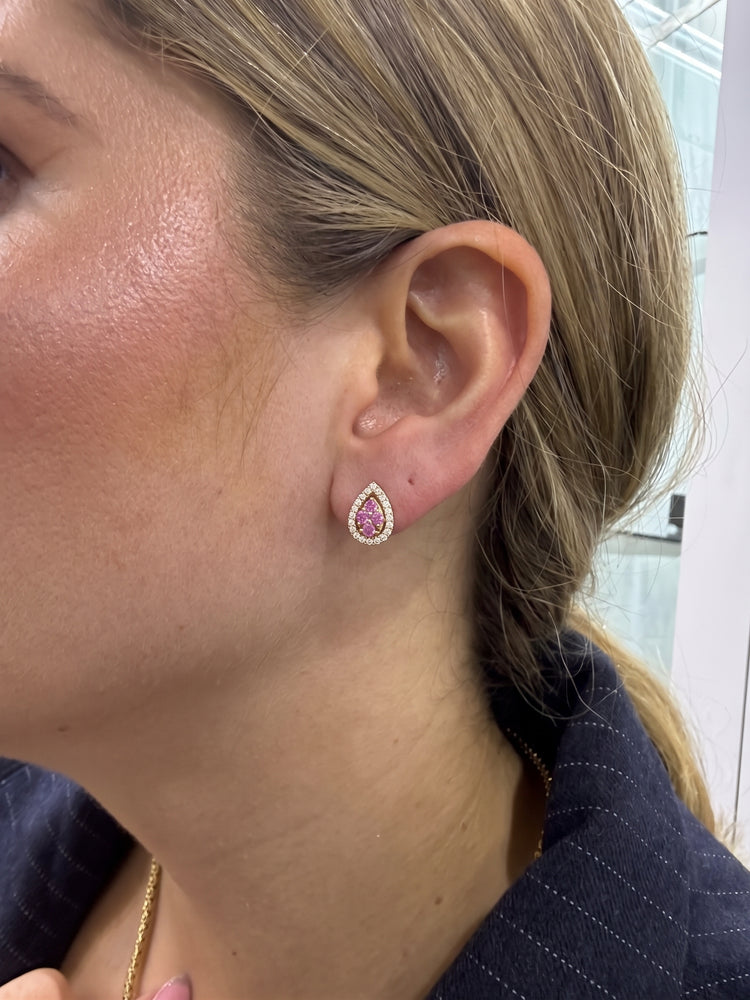 Aretes Zafiro Rosa