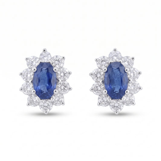 ARETES ZAFIROS Y DIAMANTES