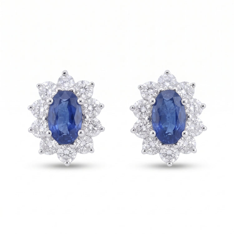 ARETES ZAFIRO Y DIAMANTES