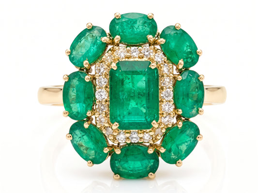 Anillo Esmeralda Diamantes