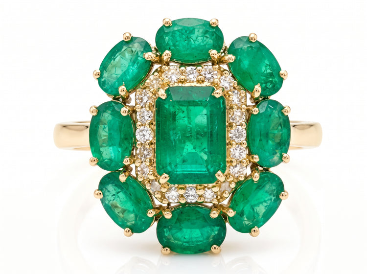 Anillo Esmeralda Diamantes