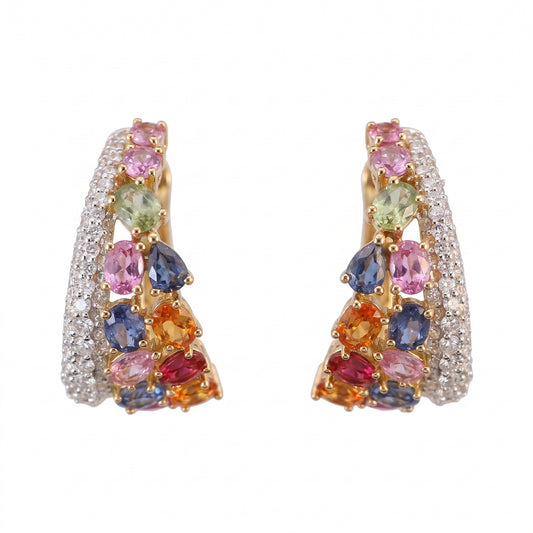 Arracadas de zafiros y diamantes