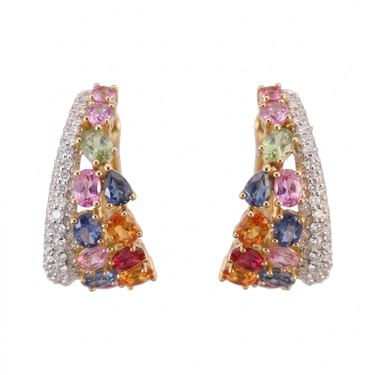 Arracadas de zafiros y diamantes