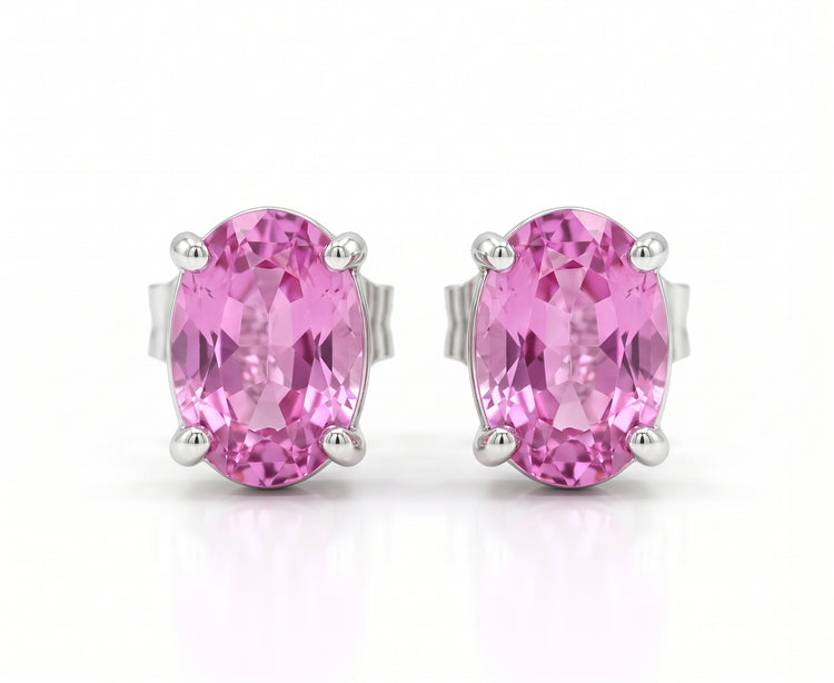 Aretes Zafiro Rosa Oval