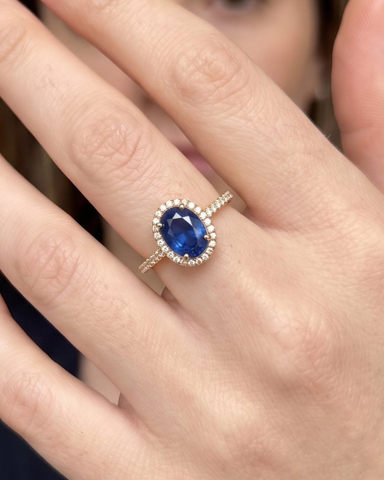 Anillo Zafiro Halo