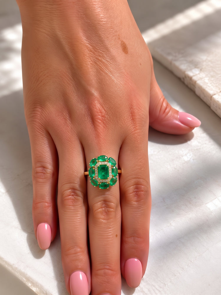 Anillo Esmeralda Diamantes