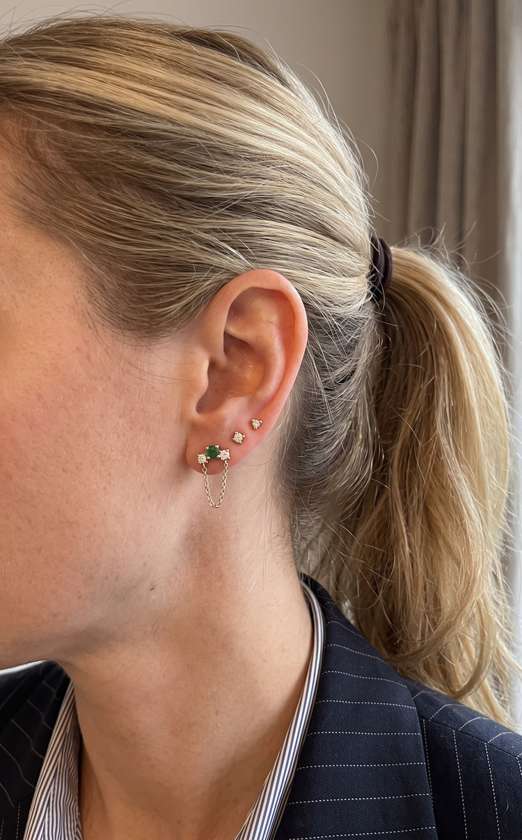 Aretes Esmeralda Diamantes