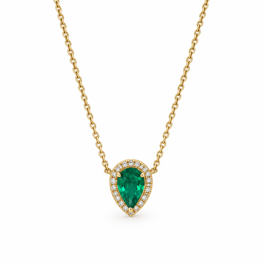 Collar diamante esmeralda