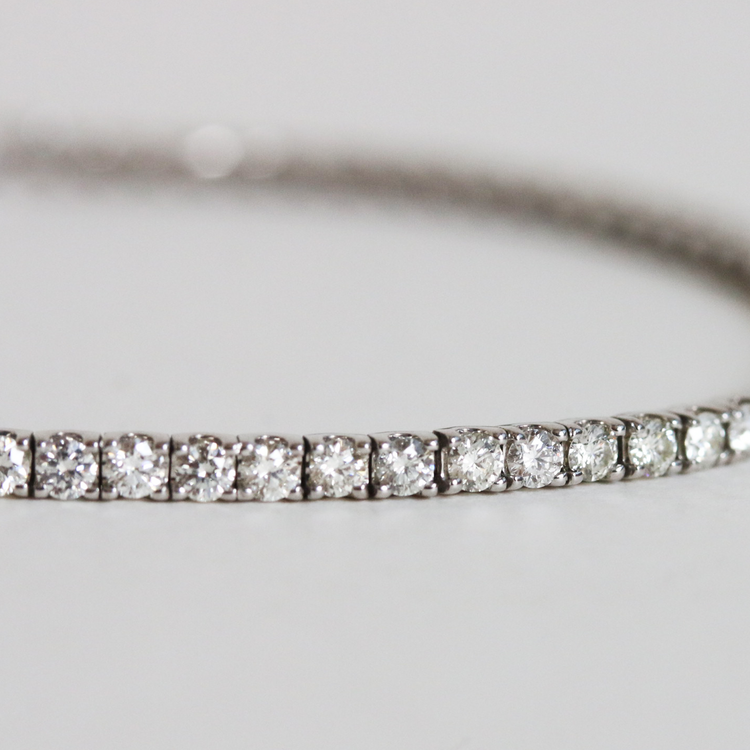 Tennis Bracelet de Oro Blanco con 3ct de Diamantes