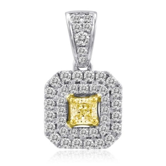 Radiant Fancy Yellow Diamond Pendant