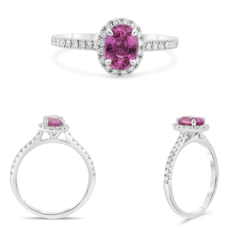 Oval Pink Sapphire Ring