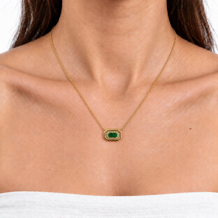 Collar emerald con diamantes