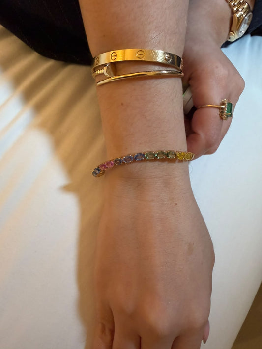 Pulsera de zafiros multicolor