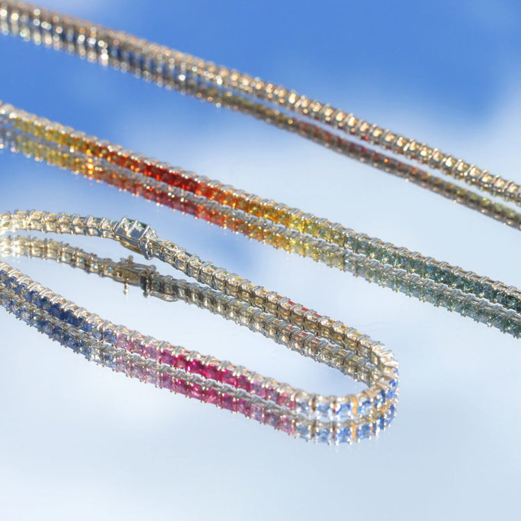 Tennis Bracelet Rainbow en Oro Amarillo 14k